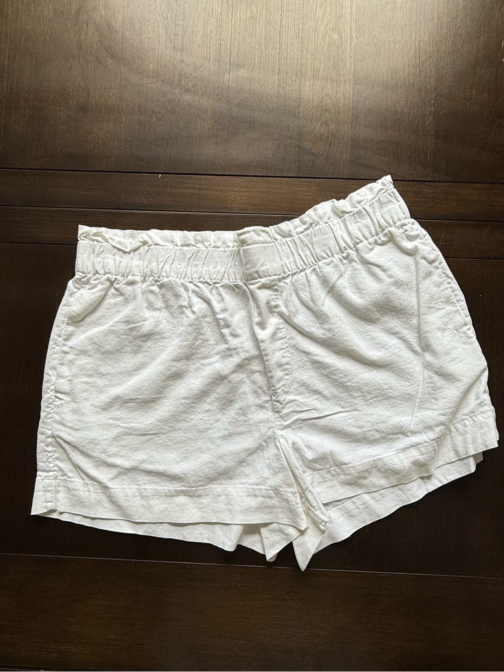 a new day White High-Waist Elastic Linen-Blend Shorts